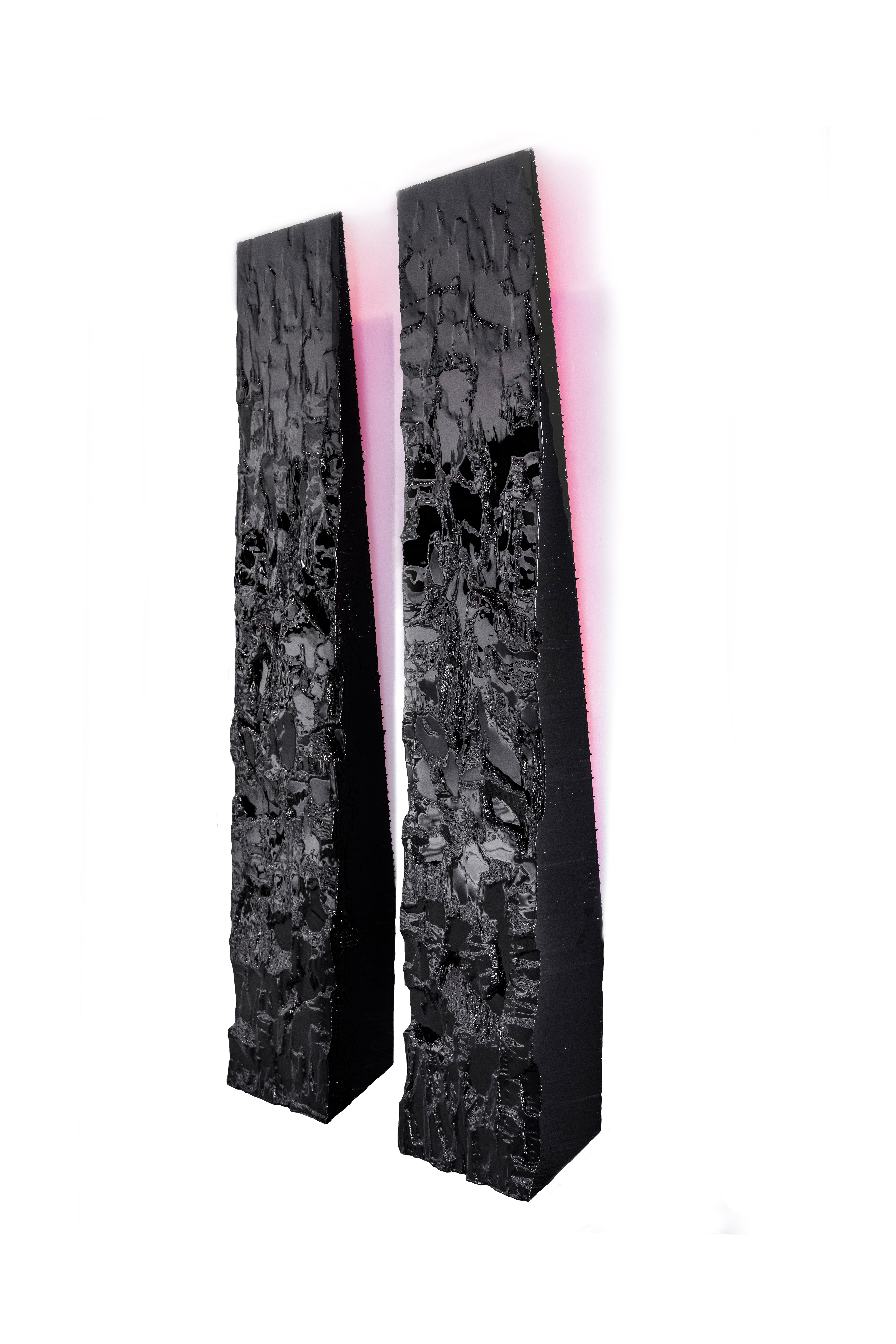 7-Geometric columns, 96_x24_each , 2018 Miami mixed media