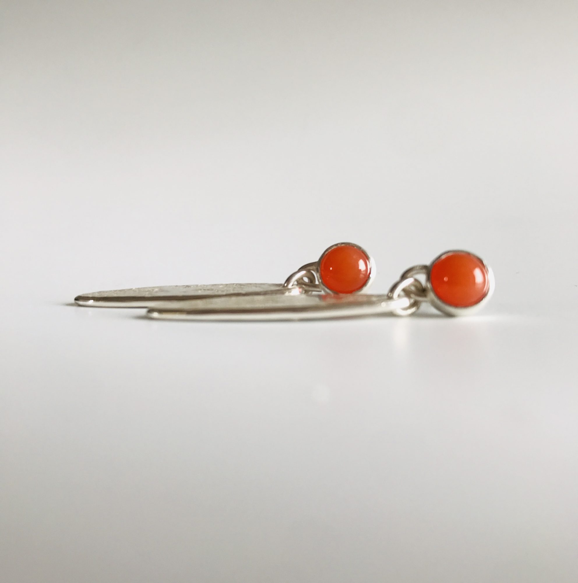 carnelian and silver earrings