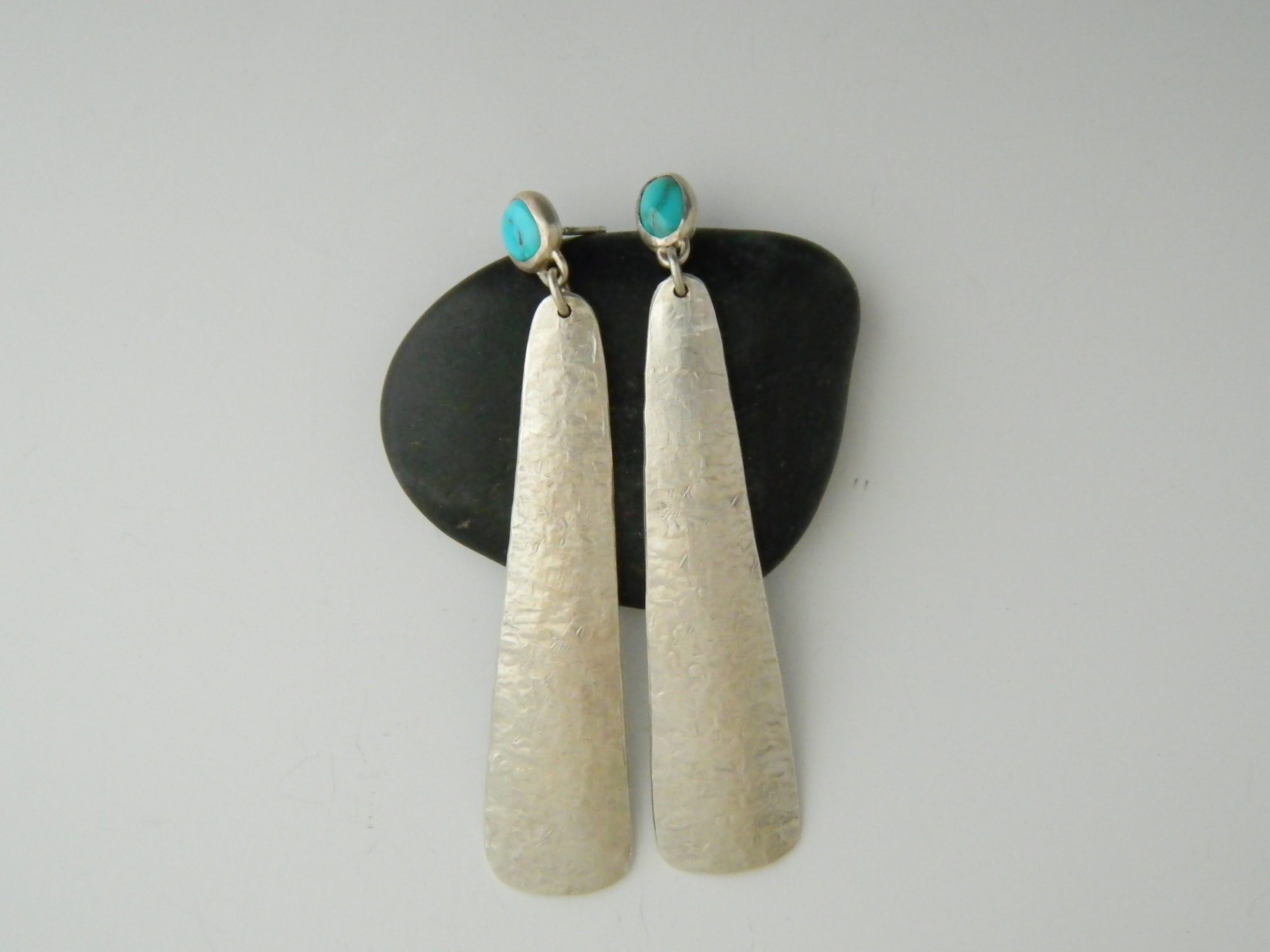 turquoise and fine silver earrings