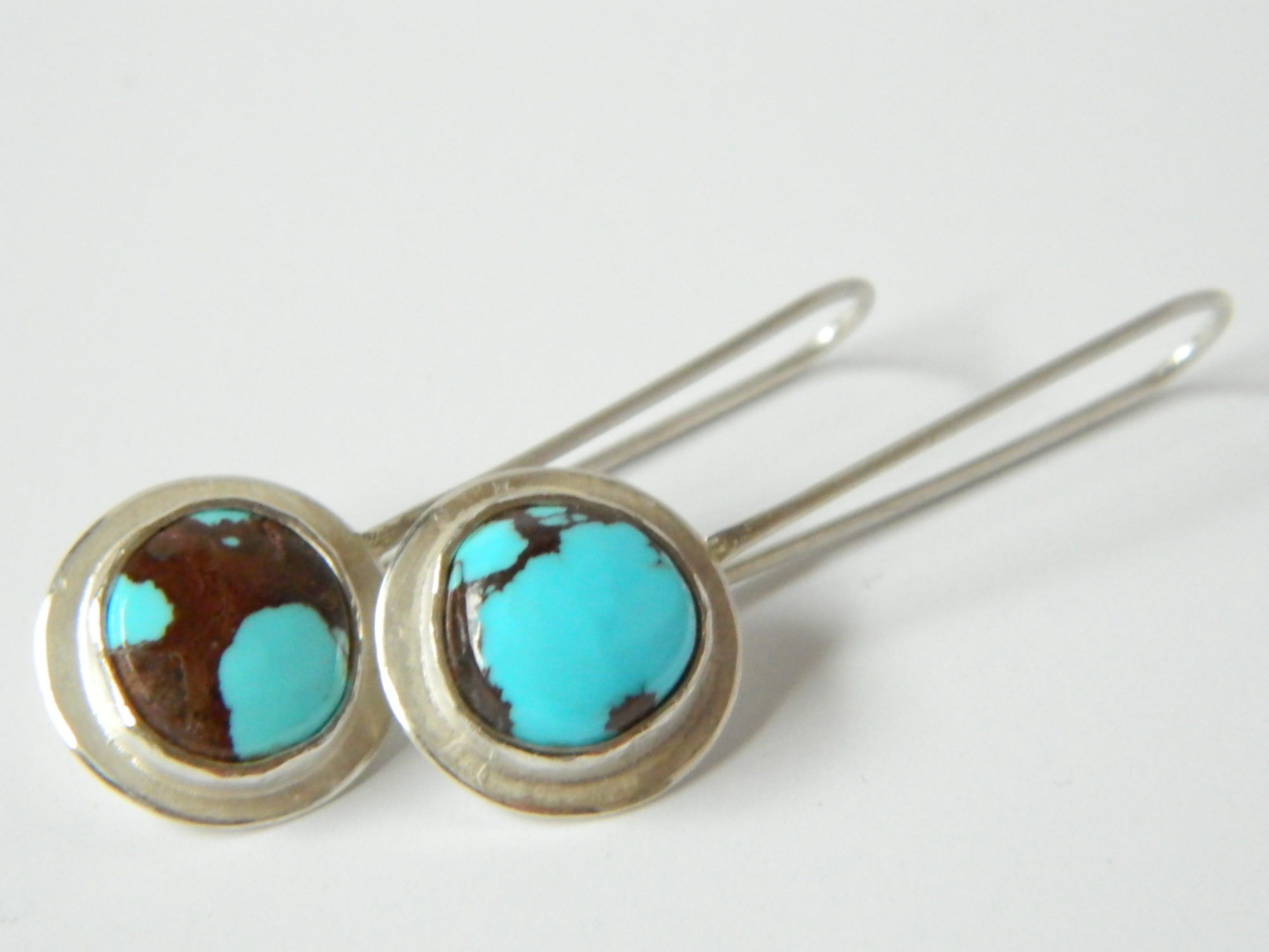 turquoise and silver hook earrings
